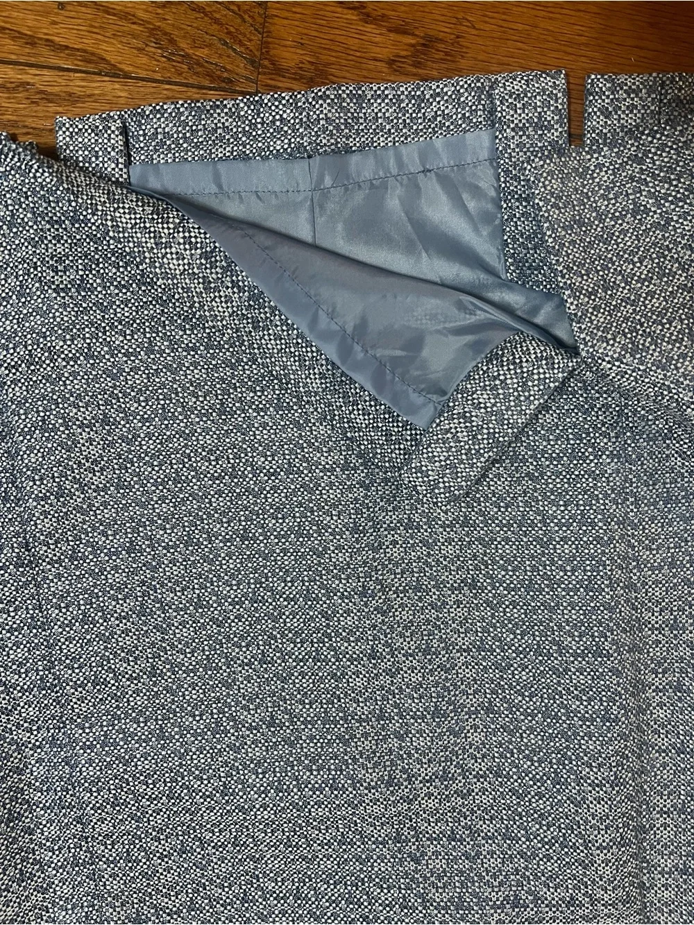 Women's Light Blue Patterned Skirt and Jacket Set